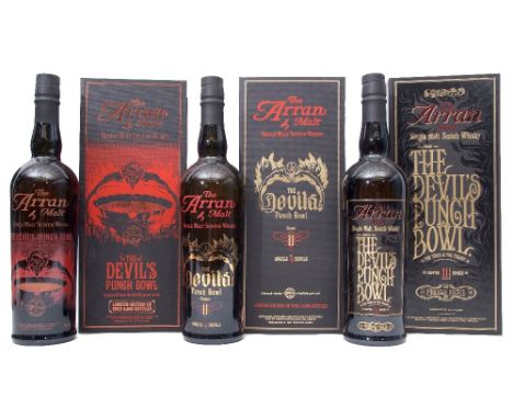 The Arran Malt Single Malt Scotch Whisky "The Devil's Punchbowl", chapters 1, 2 and 3 (limited edition of 6660 bottles), 700m