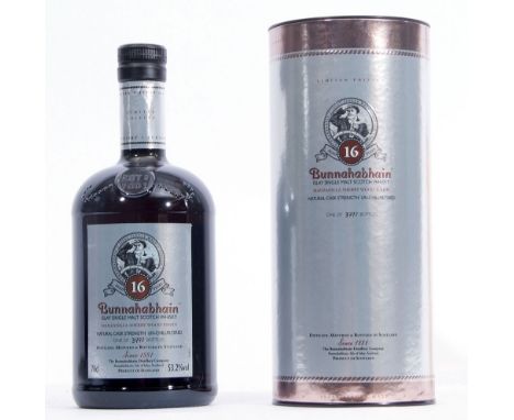 Bunnahabhain 16yo Islay Single Malt Scotch Whisky (Manzanilla Sherry wood finish), one of 3792 bottles, 70cl, 53.2% vol in tu