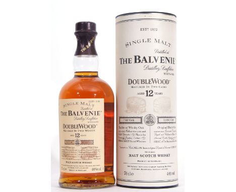 The Balvenie Single Malt Scotch Whisky double wood (matured in two casks), aged 12yo, 70cl, 40% vol in tube
