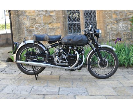 A 1949 Vincent HRD Black Shadow Series C, registration number FWV 663, upper frame number RC4158B, lower frame member un-numb