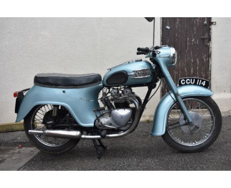 A 1959 Triumph 3T Twenty One, registration number CCU 114, frame number 119457, engine number H13880, blue. This original 3T 