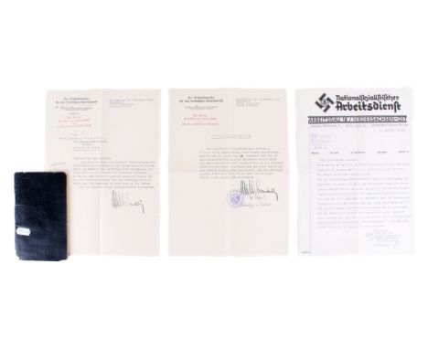 Four printed and written correspondence and notes with relation to Germany and Britain in 1934. Including three letters addre