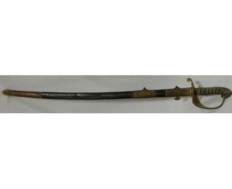 NAVAL SWORD &amp; SCABBARD 29' BLADE 