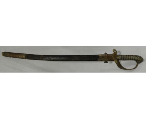 NAVAL SWORD &amp; SCABBARD-DUDLEY PORTSMOUTH 29 1/2' BLADE 