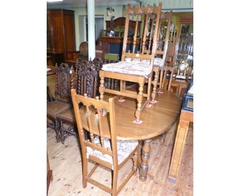 Ercol Old Colonial extending dining table and four chairs