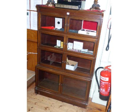 Globe Wernicke style mahogany eight door four height stacking bookcase