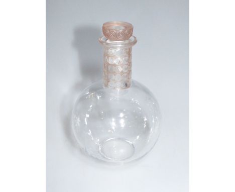 Lalique boudoir flask, stopper a/f