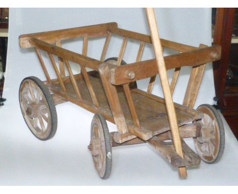 Vintage wooden dog cart