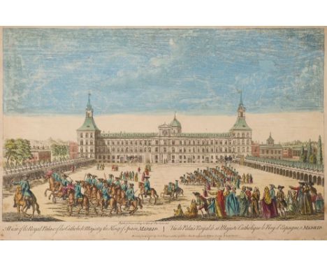 VUE DU OPTIQUE : Madrid - hand coloured copper engraving, 340 x 270 mm, Robert Sayer, (some creasing), late 18th cent. With t