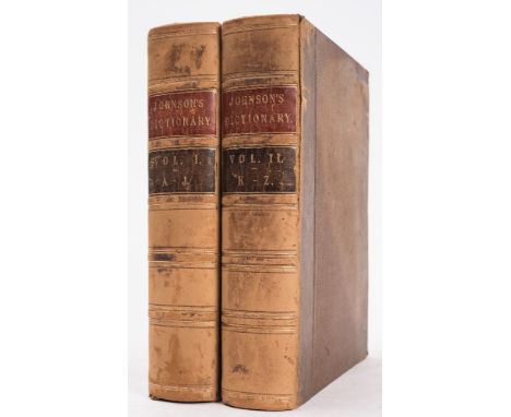 JOHNSON, Samuel - A Dictionary of the English Language : 2 vols, portrait frontis. 4to, T. Tegg, 1837.