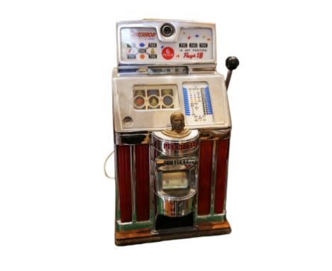 O.D. Jennings 'The Governor' 1961 One Arm Bandit Slot Machine. 6d play. Working order on free play. Original back door with k