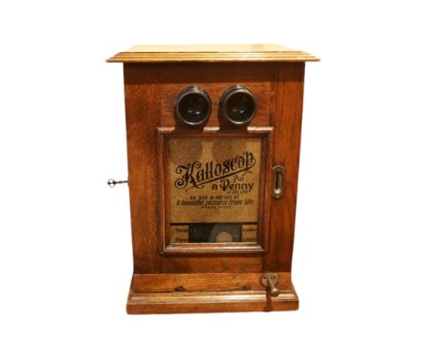 Polyphon Musicwerke Kalloscop, 1895 Stereoscope Viewer. 1d Play. Working order, with key. In need of attention internally. Me