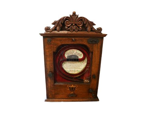 Polyphon Musikwerke Heureka Allwin style Tabletop Arcade Machine. 1d Play. Circa 1900, with key, untested for working order, 
