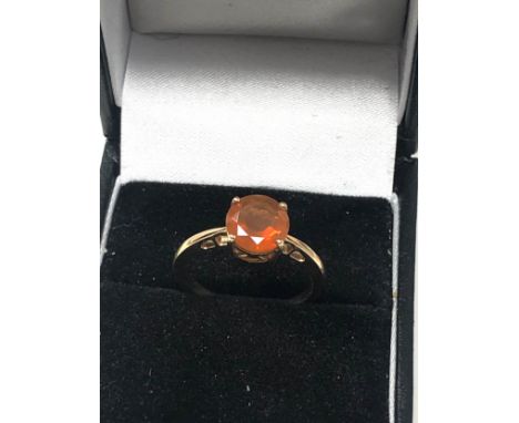 10ct gold fire opal solitaire ring (2.3g) 