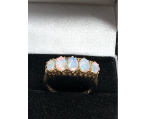 9ct gold opal ring weight 4.3g 