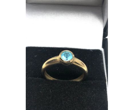 9ct gold vintage apatite ring (2.1g) 