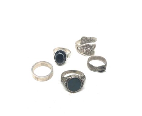 4 X Vintage Sterling Silver Rings  (34g) 