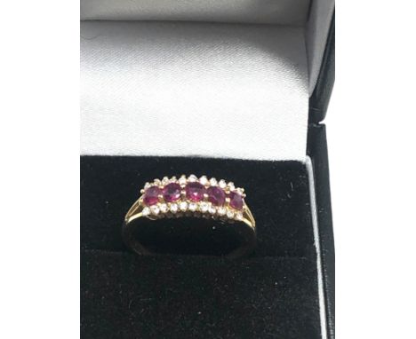 14ct gold ruby &amp; diamond dress ring (2.7g) 