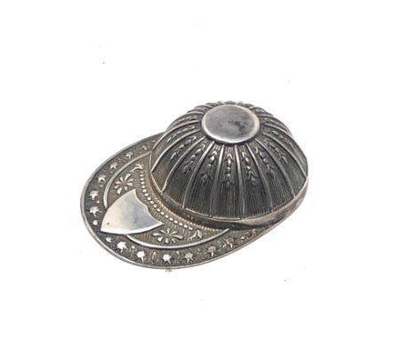 Silver jockey cap tea caddy spoon sheffield silver hallmarks 
