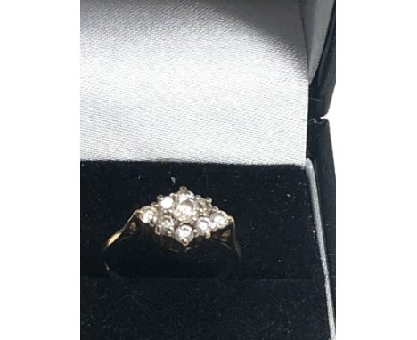 9ct gold vintage cz dress ring (1.3g) 