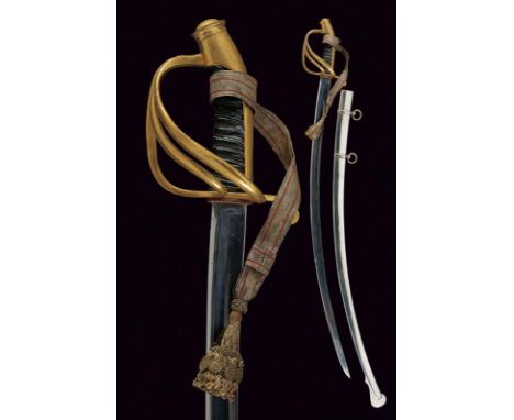 dating: 19th Century provenance: Russian Empire, Curved, single-edged blade with  central fuller and tang. Gilded brass hilt 