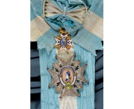 dating: about 1860 provenance: Spain, Pendant in gold and enamels, in perfect conditions, on the original scarf. Silver plaqu