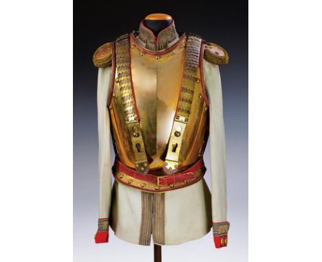 dating: End of 19th beginning of 20th Century provenance: Russian Empire, Jacket in white cloth with collar, sleeves and red 