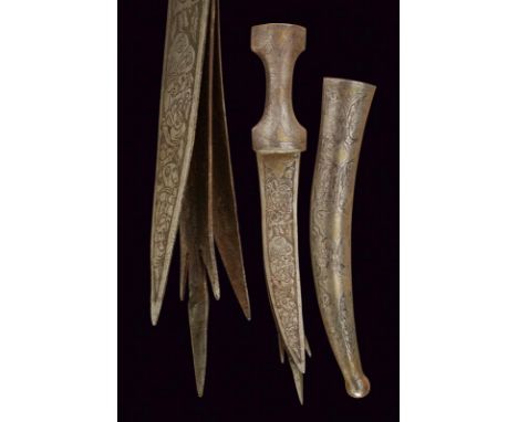 dating: circa 1900 provenance: India, The central blade with three tips, the central one is enlarged, the other two blades en