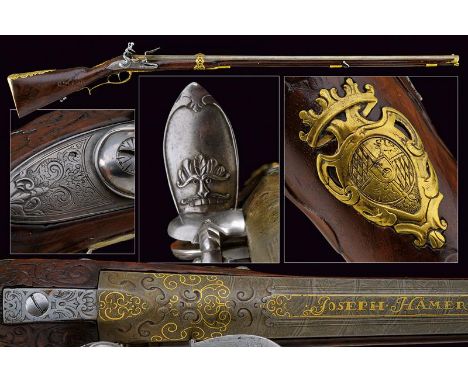 dating: second quarter of the 18th Century provenance: Vienna, Smooth-bore, round, damask, 16 mm cal. barrel, with square bas