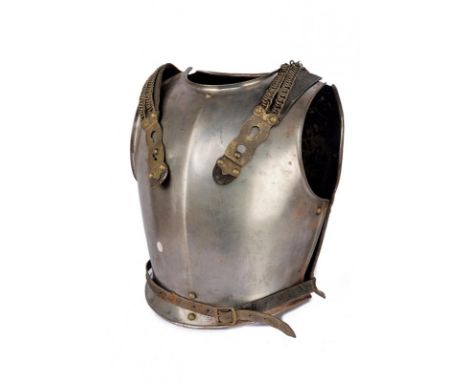 dating: last quarter of the 19th Century provenance: France, Iron breast-plate, slightly ribbed in the center, with brass riv