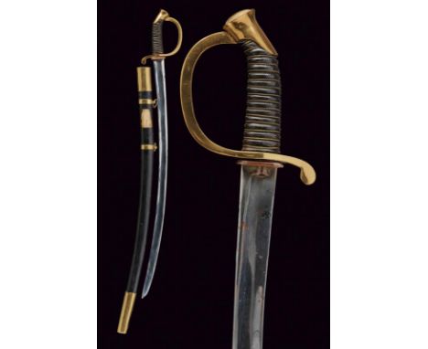 dating: about 1910 provenance: Russian Empire, Curved, single-and false-edged blade, brass mono-quillon hilt with leather-cov