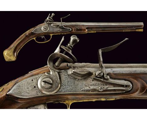 dating: circa 1700 provenance: Europe, Smooth-bore, round, 15 mm cal. barrel with square base, decorated with a chiselled mas