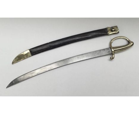 An early 19th century French 1817 pattern Sabre Briquet. German made blade, stamped Klingenthal to the spine. Cast brass hand