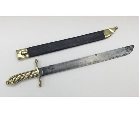 A 19th century 1855 pattern Imperial Prussian Faschinenmesser Fascine Knife / short sword or Pioneer’s sword. Brass cross gua