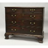 A GEORGIAN MAHOGANY STRAIGHT FRONT CHEST