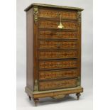 A LOUIS XVI STYLE PARQUETRY SECRETAIRE. A. ABBATANT by DIEHL, PARIS, with ball front and fitted