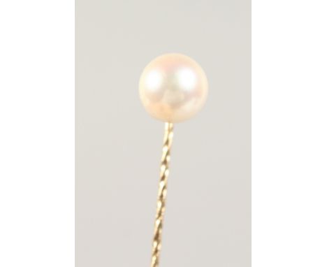 A PEARL TIE PIN, cased.