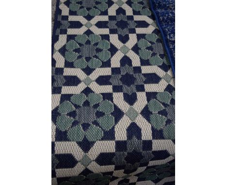 BLUE AND GREEN FLOOR RUNNER (Pleae note VAT is to be added on hammer price for this lot)