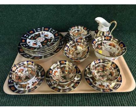 A tray of twenty-one piece Ford & Pointon Imari pattern tea service 