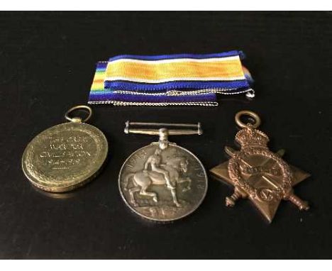 Three WW I medals awarded to DVR J W Shepherd R F A