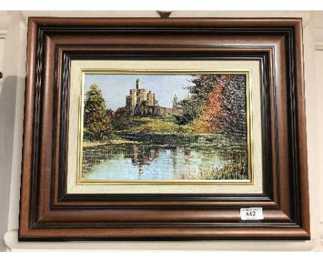 Dallas K Taylor : Walkworth Castle, oil on board, signed.