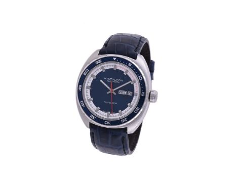
	
		HAMILTON, PAN EUROP, REF. H354050
		A STAINLESS STEEL WRIST WATCH WITH DAY AND DATE, CIRCA 2014
		Movement: Automatic, 2
