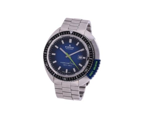
	
		EDOX, HYDRO-SUB 50TH ANNIVERSARY
		A LIMITED EDITION STAINLESS STEEL BRACELET WACTH WITH DATE, NO. 189/515, CIRCA 2015
	