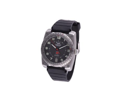 
	
		VOSTOCK-EUROPE
		A LIMITED EDITION STAINLESS STEEL WRIST WATCH WITH DATE AND DAY/NIGHT INDICATION, NO. 0790/3000
		Movem