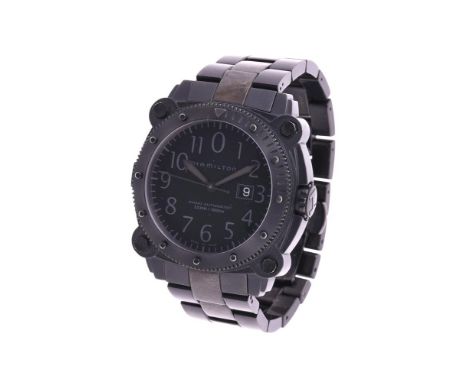 
	
		HAMILTON, KHAKI BELOW ZERO, REF. H785850
		A BLACK PVD COATED STAINLESS STEEL BRACELET WATCH WITH DATE, CIRCA 2008
		Mov