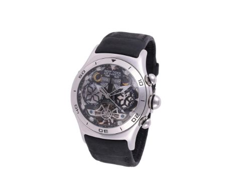 
	
		REEF TIGER, AIR BUBBLES SKELETON, REF. RGA-703
		A STAINLESS STEEL CALENDAR WRIST WATCH WITH TOURBILLON, CIRCA 2018
		Mo