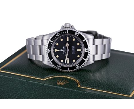 A GENTLEMAN'S AUTOMATIC 'OYSTER PERPETUAL SUBMARINER' STEEL BRACELET WATCH, BY ROLEX, CIRCA 196726-jewels Cal-1520 automatic 