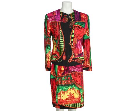 GIANNI VERSACE COUTURE VINTAGE Kostüm "I SIPARI" , Gr. ca. 36, Koll.: F/W 1991/92. AUFLÖSUNG EINER SAMMLUNG. SAMMLERSTÜCK. RA