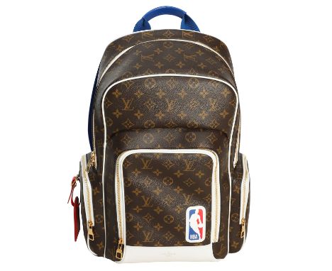 LOUIS VUITTON x NBA Rucksack "NEW BACKPACK". Koll. 2020. M45581. Limitiertes Modell - Sammlerstück. Monogram Canvas SErie mit