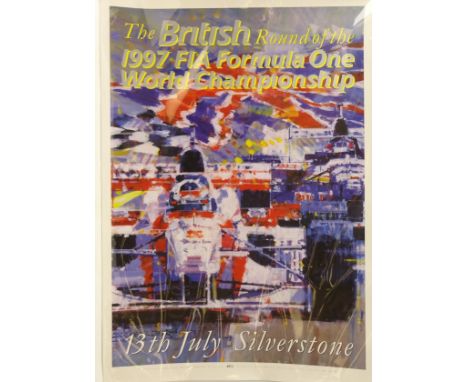 'The British Round of the 1997 FIA Formula One World Championship', original lithograph 89cm x 53cm unframed Condition Report